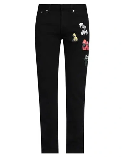 Dior Homme Man Jeans Black Size 31 Cotton, Elastane, Calfskin, Polyester