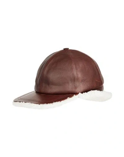 Dior Homme Man Hat Chocolate Brown Size 7 ⅛ Lambskin, Shearling