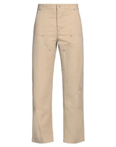 Dior Homme Man Pants Beige Size 34 Cotton, Polyester, Calfskin In Neutral