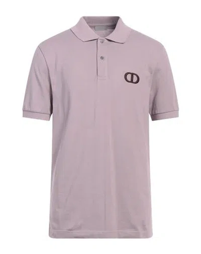 Dior Homme Man Polo Shirt Lilac Size L Cotton In Purple