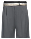 Dior Homme Man Shorts & Bermuda Shorts Lead Size 36 Virgin Wool, Polyester, Cotton In Grey