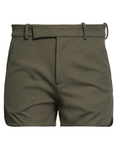 Dior Homme Man Shorts & Bermuda Shorts Military Green Size M Polyester, Cotton
