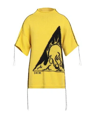 Dior Homme Man Sweater Yellow Size M Wool, Mohair Wool, Polyamide, Polyester