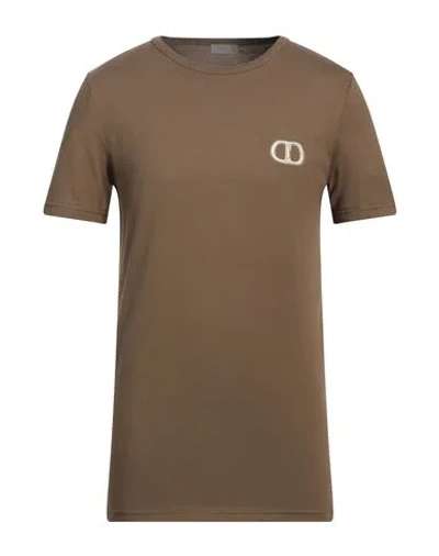 Dior Homme Man T-shirt Khaki Size Xl Cotton In Beige