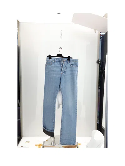 Dior Homme Men Denim Con Inside Cannage Pants In Blue