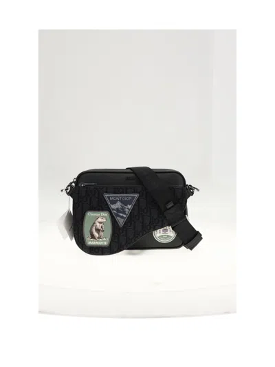 Dior Homme Men Triple Pouch With Patch In Black