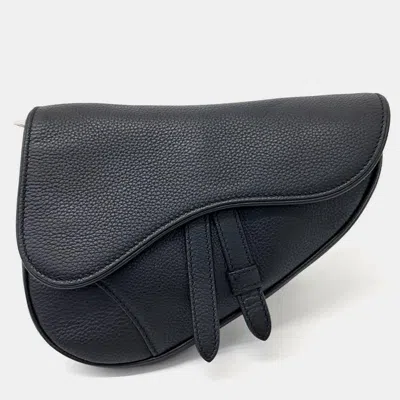 Pre-owned Dior Homme Mini Saddle Bag In Black