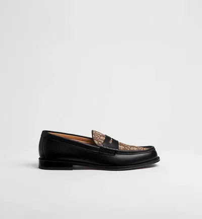 Dior Homme Monogram Canvas Leather Loafer In Multi