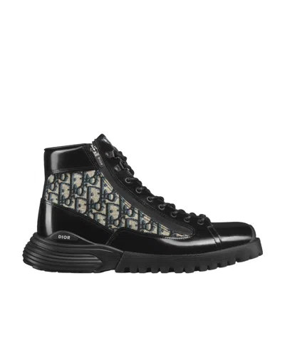 Dior Combat Ankle Boots In Black