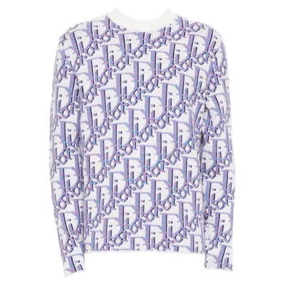 Pre-owned Dior Homme Multicolored Oblique Jacquard Wool Cashmere Blend Sweater S In Purple