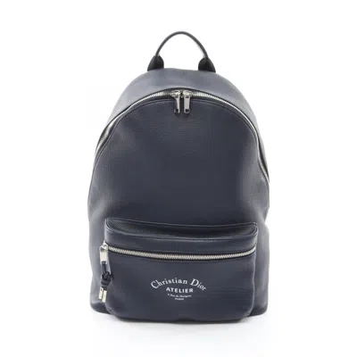Pre-owned Dior Homme Navy Leather Backpack Handbag ()