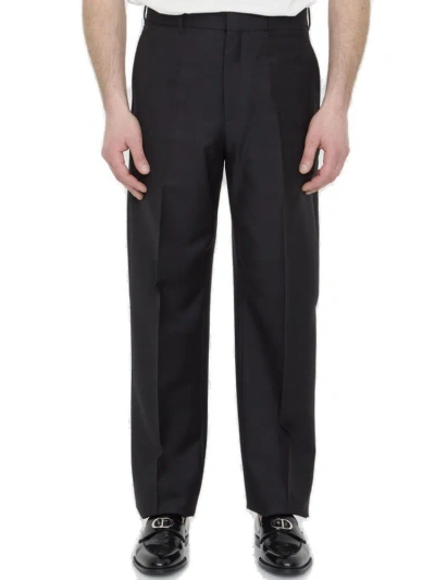 Dior Homme Pleat Detailed Straight Leg Trousers In Black