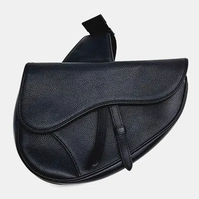 Pre-owned Dior Homme Saddle Bag In Black