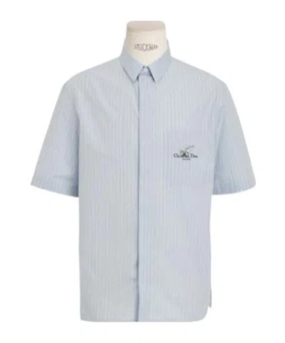 Dior Short-sleeved Shirt With Christian  Couture Lily Of The Valley Embroidery In White