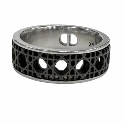 Pre-owned Dior Homme Silver Black Silver 925 Band Ring () In Multi