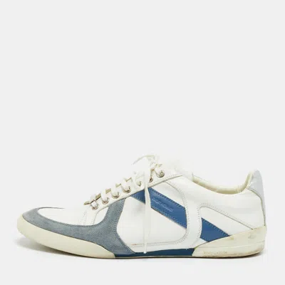 Pre-owned Dior Homme Size 39 Tricolor Leather And Suede Low Top Sneakers In White
