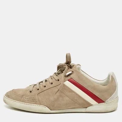 Pre-owned Dior Homme Size 40 Beige Leather And Suede Low Top Sneakers In Sand