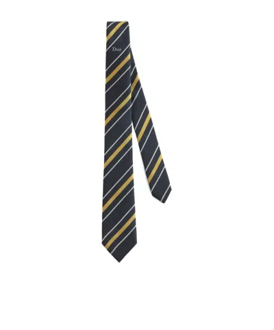 Dior Homme Striped Tie In Multi