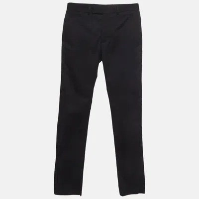 Pre-owned Dior Homme Uniforme Navy Blue Twill Regular Fit Pants S