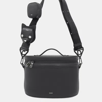 Pre-owned Dior Homme Vanity Bag Shoulder Bag Dog Pouch Black Leather