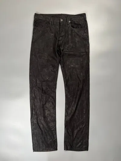 Pre-owned Dior Homme Waxed Glitter Metallic Jeans Wax 2008 Collection In Black
