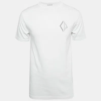 Pre-owned Dior Homme White Cd Diamond Embroidered Cotton T-shirt Xxs