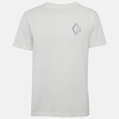 Pre-owned Dior Homme White Jersey Cd Diamond Embroidered T-shirt M