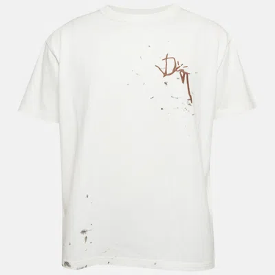Pre-owned Dior Homme X Cactus Jack White Printed Cotton Crewneck T-shirt M