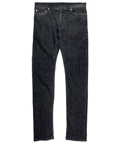 Pre-owned Dior Homme Yellow Trim Gray Stretch Denim Jeans