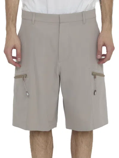 Dior Homme Zip Detailed Bermuda Shorts In Nude & Neutrals