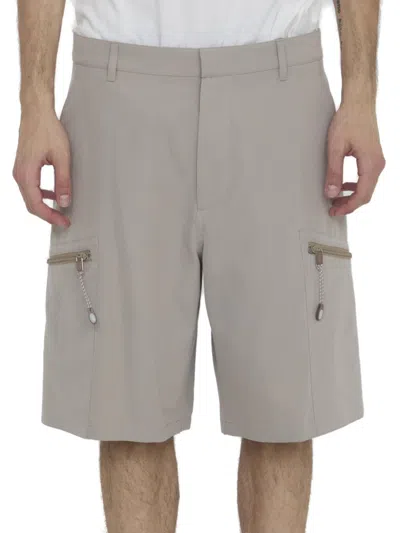 Dior Men's Beige Bermuda Shorts In Cotton And Nylon Blend For Fw24