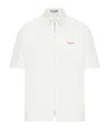 Dior Parley Solid Color Short Sleeved Shirt With Zip Closure In White