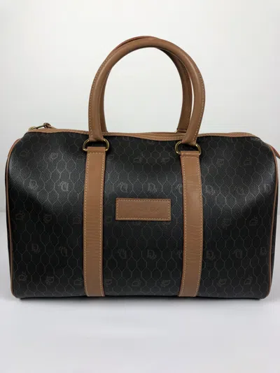 Pre-owned Dior Honey Comb Leather Duffle Bag In Brown