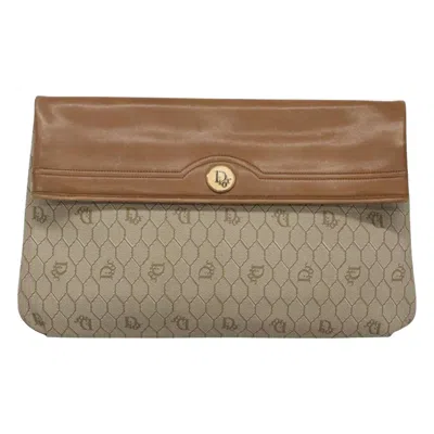 Pre-owned Dior Honeycomb Beige Canvas Clutch Bag ()