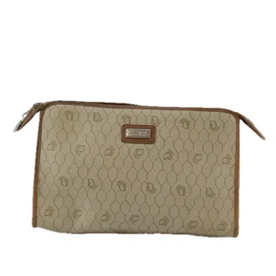 Pre-owned Dior Honeycomb Beige Canvas Clutch Bag () In Sand