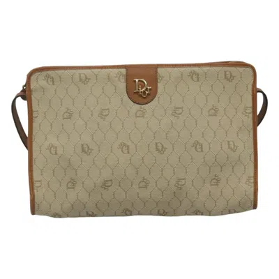 Pre-owned Dior Honeycomb Beige Canvas Shoulder Bag ()