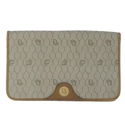 Pre-owned Dior Honeycomb Beige Canvas Shoulder Bag ()