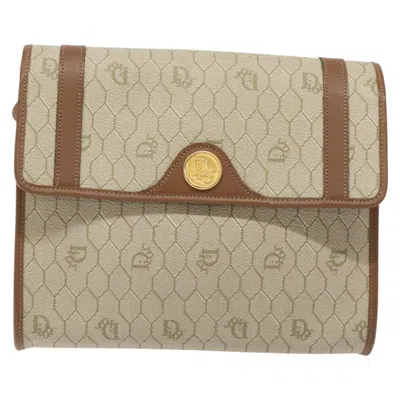 Pre-owned Dior Honeycomb Beige Canvas Shoulder Bag ()