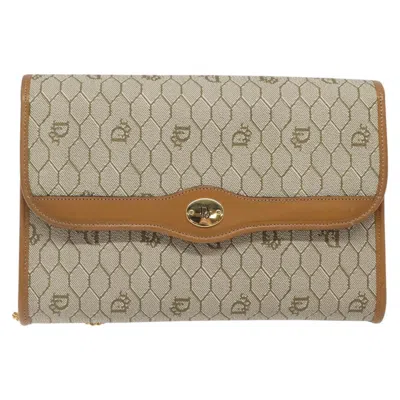 Pre-owned Dior Honeycomb Beige Canvas Shoulder Bag ()