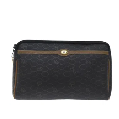Pre-owned Dior Honeycomb Black Canvas Clutch Bag ()