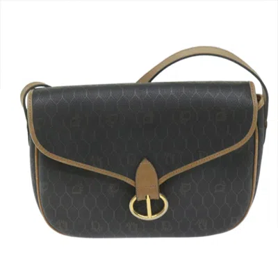Dior Honeycomb Black Canvas Shoulder Bag ()