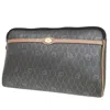 DIOR DIOR HONEYCOMB BROWN CANVAS CLUTCH BAG (PRE-OWNED)