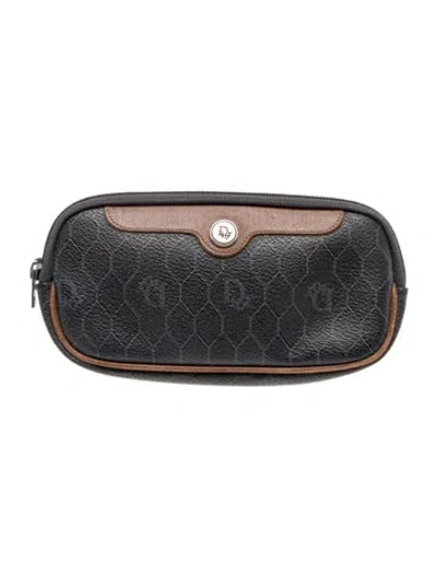Pre-owned Dior Honeycomb Cosmetic Pouch In Gray