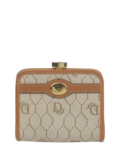 Dior Honeycomb Frame Wallet (authentic Pre-loved) In Brown
