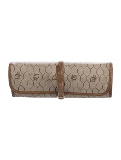 Pre-owned Dior Honeycomb Jewelry Case In Neutral