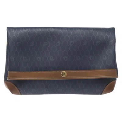 Pre-owned Dior Honeycomb Navy Canvas Clutch Bag ()