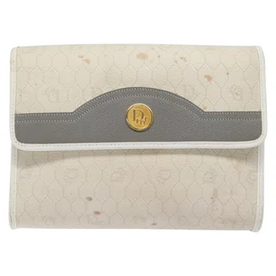 Pre-owned Dior Honeycomb White Canvas Shoulder Bag ()