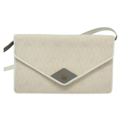 Pre-owned Dior Honeycomb White Canvas Shoulder Bag ()