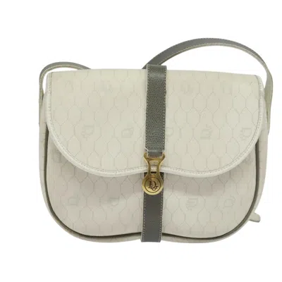 Pre-owned Dior Honeycomb White Canvas Shoulder Bag ()