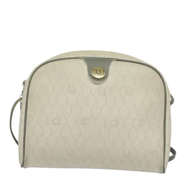 Pre-owned Dior Honeycomb White Canvas Shoulder Bag ()